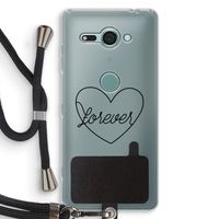 Forever heart black: Sony Xperia XZ2 Compact Transparant Hoesje met koord