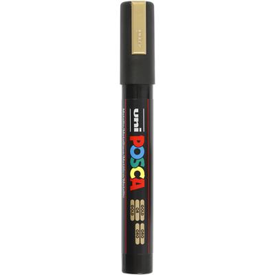 Uni-Posca Posca marker, afm pc-5m, lijndikte 2,5 mm, medium, goud, 1 stuk
