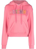 Moschino hoodie à logo brodé - Rose - thumbnail