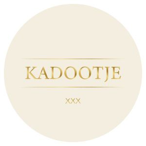 Stickers Rond &apos;Kadootje&apos; Wit/Goud