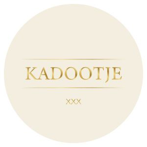 Stickers Rond 'Kadootje' Wit/Goud