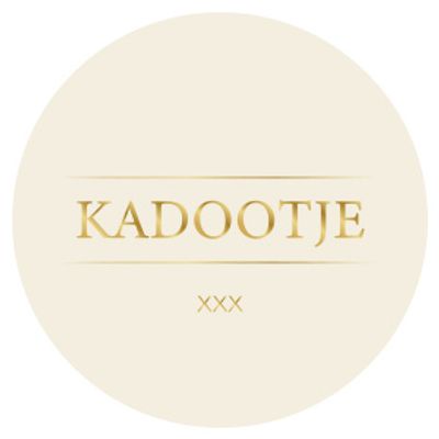 Stickers Rond &apos;Kadootje&apos; Wit/Goud