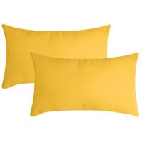 Stof Textile sierkussen Nelson - 2x - geel - 30 x 50 cm - bank kussens - polyester