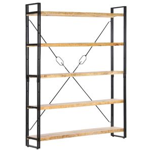 vidaXL Boekenkast met 5 schappen 140x30x180 cm massief mangohout