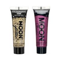 Moon Creations Glittergel fijn set - voor lichaam en gezicht - goud en roze - thumbnail