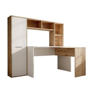 Meubella Bureau Elze - Eiken - Wit - 173 cm