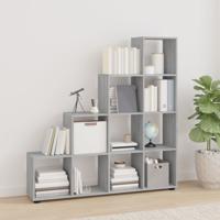 Boekenkast trapvormig 142 cm bewerkt hout grijs sonoma eiken
