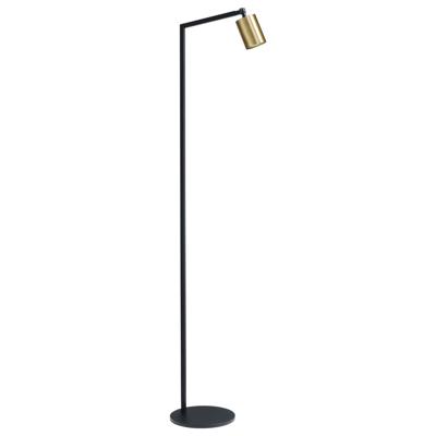 Masterlight Zwarte vloerlampBounce met gouden spot - 1491-05-02