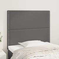 Hoofdborden 2 st 100x5x78/88 cm kunstleer grijs - thumbnail