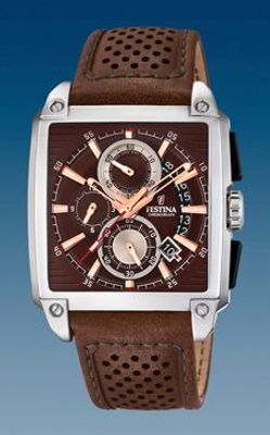 Horlogeband Festina F20265-3 Leder Donkerbruin 24mm