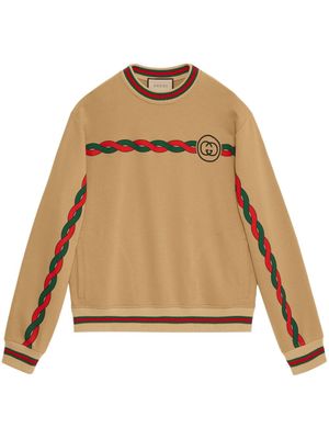Gucci T-shirt met print - Bruin