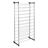 Metaltex bardolino flessenrek voor 72 flessen 59x26x124 cm zilver/zwart