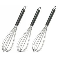 Keukengerei garde - 3x - zilver - RVS - 28 cm - mixen en mengen Keukengerei garde - 3x - zilver - RVS - 28 cm - mixen en mengen