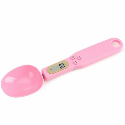 Digitale LCD keuken voedsel gewicht meting professionele elektronische schaal lepel schaal (roze)