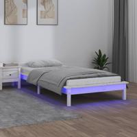 Bedframe LED massief hout 90x200 cm