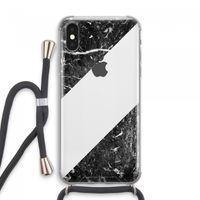 Zwart marmer: iPhone XS Max Transparant Hoesje met koord