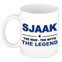 Sjaak cadeau mok - man myth legend - naam koffiemok / beker - wit en blauw - 300 ml