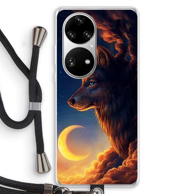Night Guardian: Huawei P50 Pro Transparant Hoesje met koord