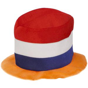 Hoge Hoed Gestreept Rood-Wit-Blauw-Oranje