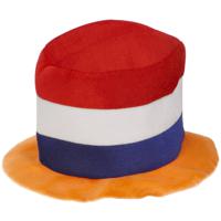 Hoge Hoed Gestreept Rood-Wit-Blauw-Oranje - thumbnail