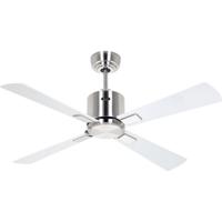 CasaFan ECO NEO III 103 BN-WE/LG WiFi Flügel Weiß/Lichtgrau Plafondventilator 16 W (Ø x h) 103 cm x 360 mm Chroom (geborsteld) Met afstandsbediening, Timer,