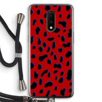 Red Leopard: OnePlus 7 Transparant Hoesje met koord
