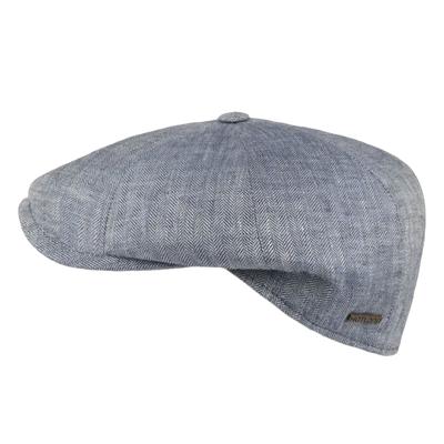 Flatcap Duco Linnen visgraat Navy