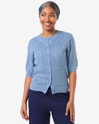 HEMA Damesvest Golda ajour blauw (blauw)