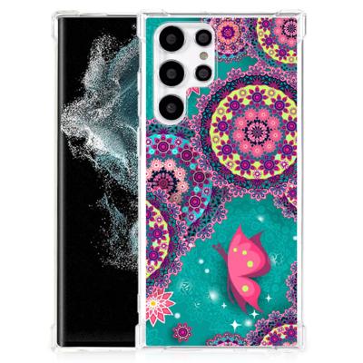 Samsung Galaxy S22 Ultra Back Cover Cirkels en Vlinders Samsung Galaxy S22 Ultra Back Cover Cirkels en Vlinders
