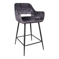 Fal LOW Velvet Antraciet Barkruk (set van 2) | Studio Special | 1 set beschikbaar