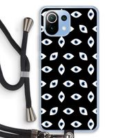 Eyes pattern: Xiaomi Mi 11 Lite Transparant Hoesje met koord