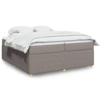 Boxspring met matras stof taupe 200x200 cm