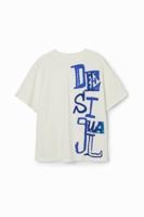 T-shirt met arty logo's - WHITE - 3/4