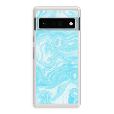 Waterverf blauw: Google Pixel 6 Pro Transparant Hoesje