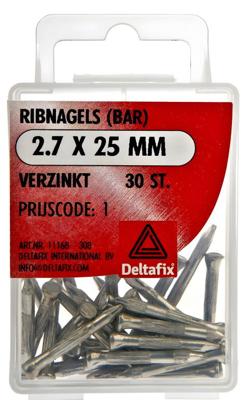 Ribnagels 2,7x25mm verz 30st - Deltafix