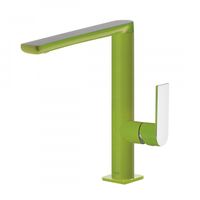 Wastafelmengkraan Tres Loft Colors 1-hendel Uitloop Recht 22 cm Rond Groen Chroom