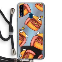 Hamburger: Samsung Galaxy A20s Transparant Hoesje met koord
