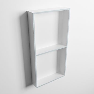 MONDIAZ EASY Nis 59,5x29,5cm in solid surface kleur Clay | Talc. 2 vakken geschikt voor in- of opbouw