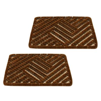 Schoenen borstelmat - 2x - bruin - 40 x 60 cm - deurmat/schoenenveger