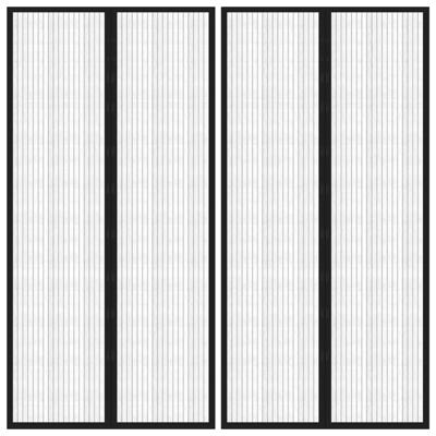 VidaXL Insectendeurgordijnen 2 st magnetisch 220x100 cm zwart