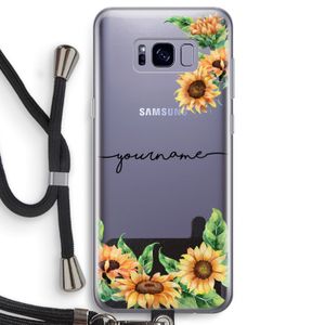 Zonnebloemen: Samsung Galaxy S8 Transparant Hoesje met koord