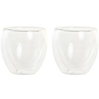 Koffieglazen/theeglazen dubbelwandig - set 2x - espresso glazen - 100 ml