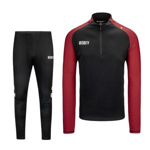 Robey Performance Half-Zip Trainingspak Zwart Rood