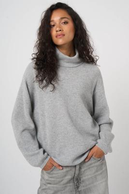 Oversized ribgebreide coltrui van biologische cashmere