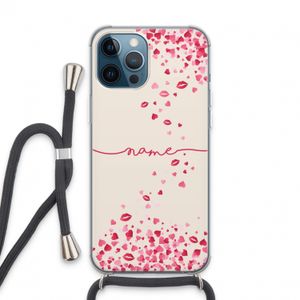 Hartjes en kusjes: iPhone 13 Pro Max Transparant Hoesje met koord