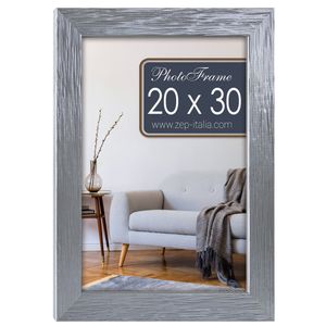 Houten fotolijst zilver geschikt voor een foto van 20 x 30 cm