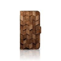 Book Style Case voor iPhone 15 Wooden Cubes