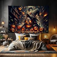 halloween decoraties kwaad pompoenen hangend tapijt kunst aan de muur groot tapijt muurschildering decor foto achtergrond deken gordijn thuis slaapkamer woonkamer decoratie heks Lightinthebox