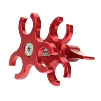 PULUZ Triple Ball Clamp open hole duik camera beugel CNC aluminium voorjaar zaklamp klem voor duiken onderwater fotografie systeem (rood)