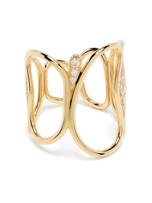 Fernando Jorge bague Fluid Chain en or 18ct pavée de diamants